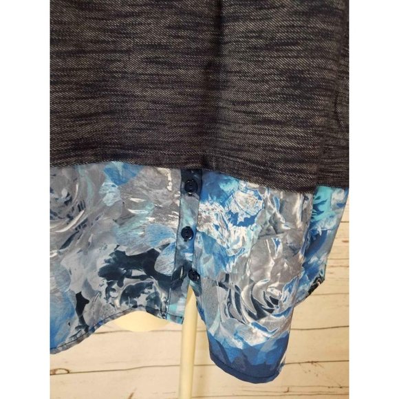 Symmetry Top Short Sleeves color block hi-lo Sz L - Picture 2 of 7